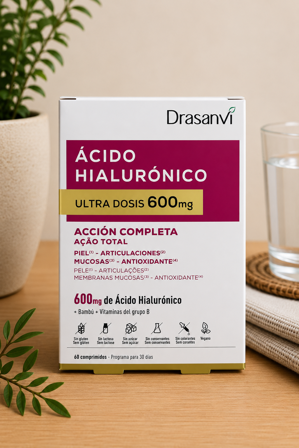 Ácido Hialurónico Ultra Dosis 600 mg - 60 comprimidos