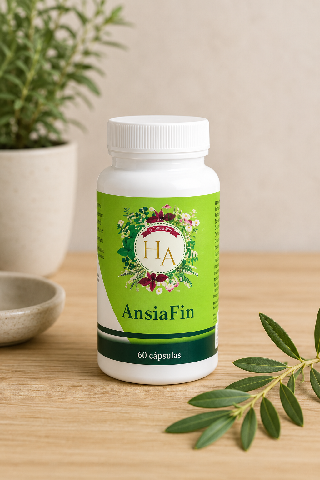 AnsiaFin con GABA, L-triptófano y extractos vegetales - 60 cápsulas