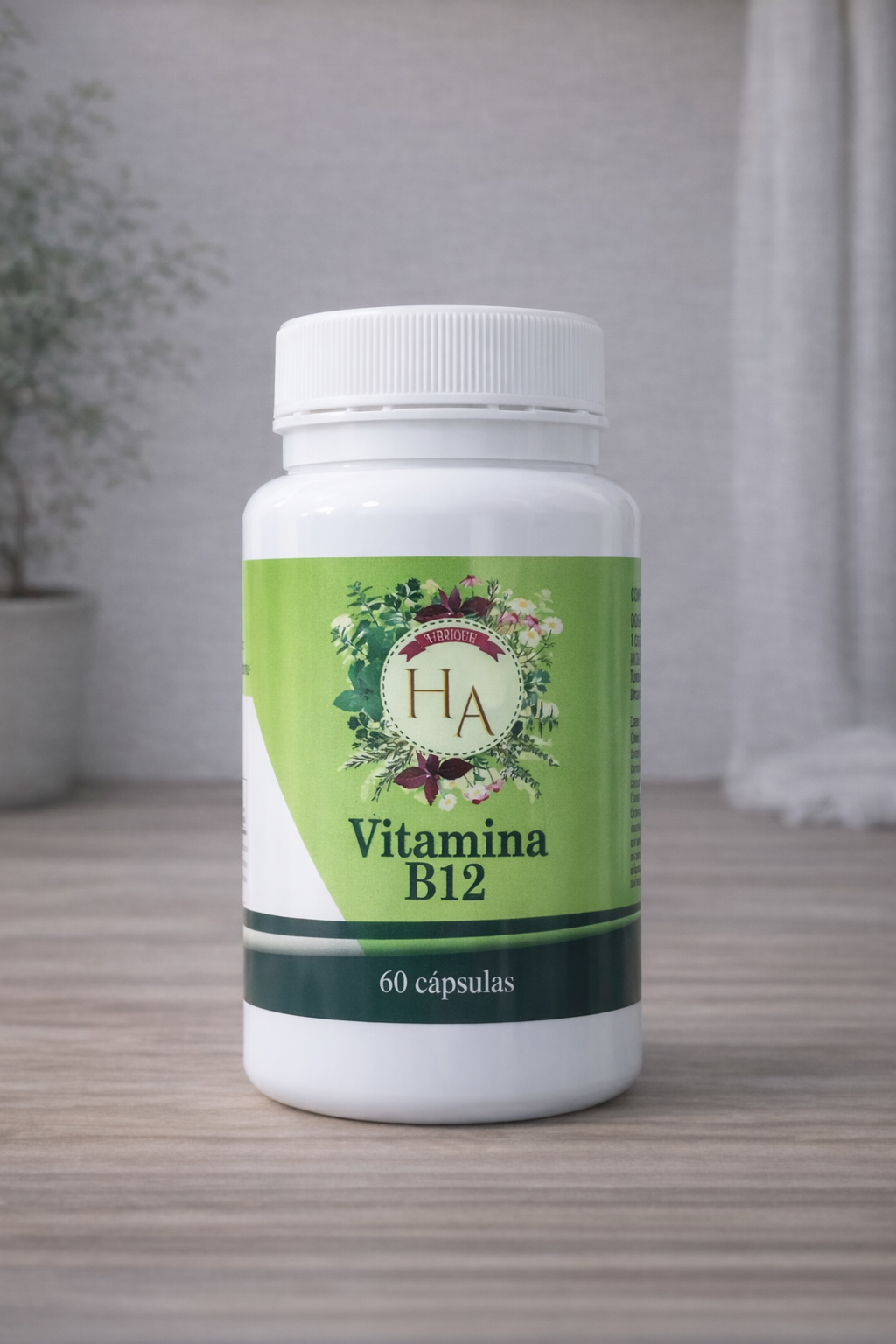 Bote de Vitamina B12 1000 µg en cápsulas vegetales – Metilcobalamina alta concentración 60 cápsulas